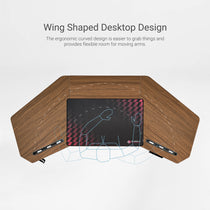Eureka Ergonomic Aero Pro Wing-Shaped Desk Design for Ergonomic Use. Easy Access and Flexible Arm Movement.