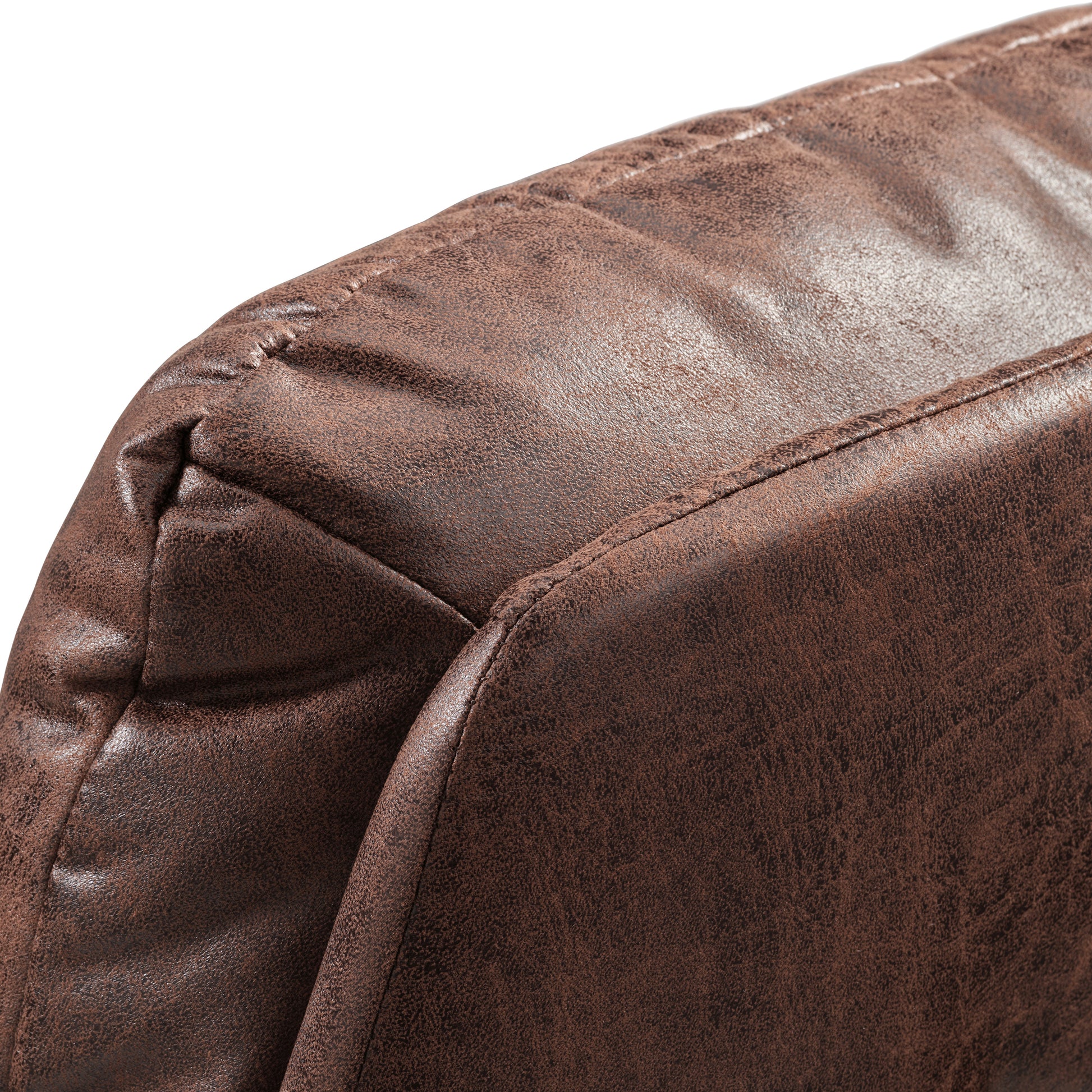 Becky, Suede Fabric Home Office Chair Brown. Backrest details