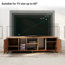 Sonoma 70 Tv Stand, Suitable for Tvs Up to 80 Inches, Wood Grain Finish, Adjustable Shelves.