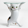 23''H, Enchanting Cat Side Table - Calico - Single Glass Tray