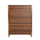 31" Chest Five-Drawers Dresser Accent Cabinet in Walnut