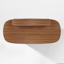 Eureka Ergonomic Opal Executive Office Desk walnut Top View showing the wood grain across the top panels