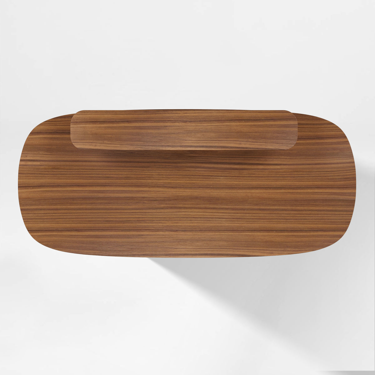 Eureka Ergonomic Opal Executive Office Desk walnut Top View showing the wood grain across the top panels