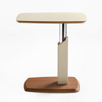 Height-Adjustable Saddle Leather C-Shaped Side Table