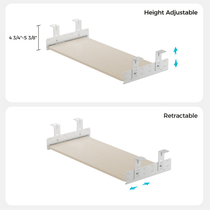 Eureka Ergonomic Pull-Out Keyboard Tray With Height Adjustment and Retractable Features.