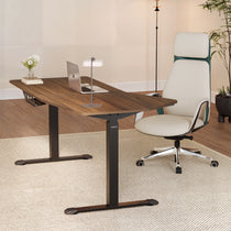 Eureka Ergonomic Heptagon Desk and Ergonomic Chair Home Office Setup With Laptop.
