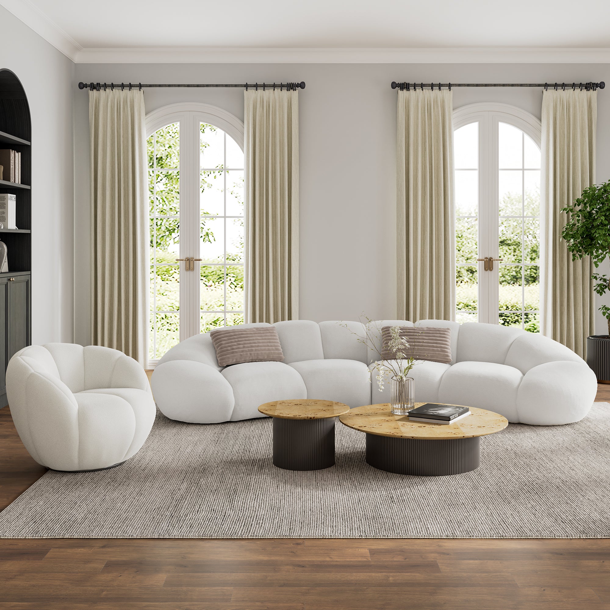Round sectionals for living room sales