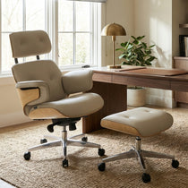 Mathias Leather Executive Chair with Ottoman