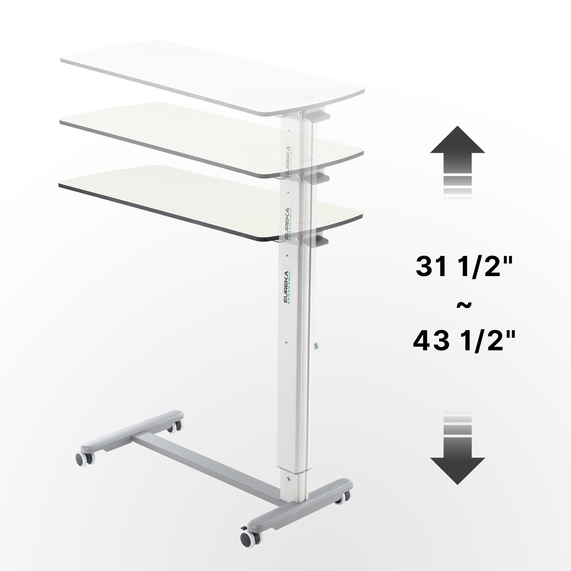 Eureka C Shaped Side Table Adjustable Height for Living Room