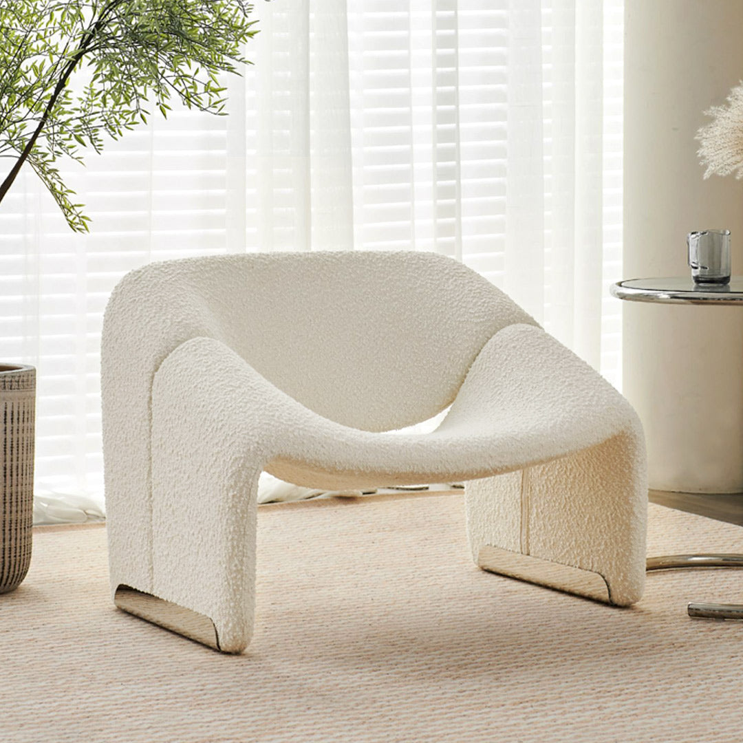 Innovative Chic and Unique Barrel White Lounge Chair for Living Room