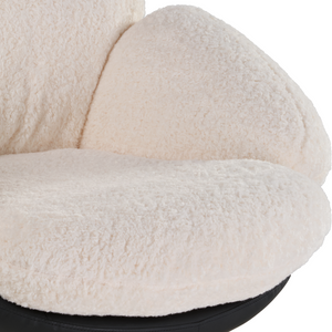 Cara, Modern Lounge Chair Using Sherpa Fabric and Thickened cushion design