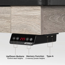 Electric Standing Desk Control Panel With Display, Adjustable Height, and Usb Charging Ports.