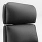 Royal Executive Office Chair Black Perforated Microfiber Leather Headrest, Ergonomic Design.