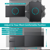 Eureka Ergonomic Aegispeg Board Monitor Adjustment With 360° Rotation and Adjustable Range for Optimal Viewing and Comfort.