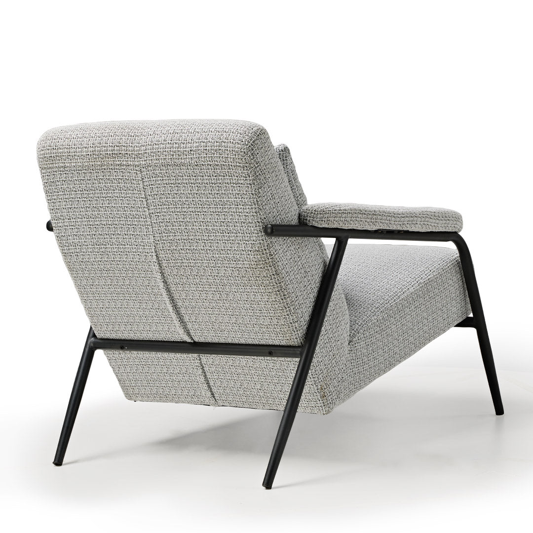Italian Minimalist Gray Lounge Chair with Innovative Wrought Iron Frame
