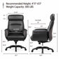Eureka Royal, Comfy Leather Executive Office Chair With High Back and Lumbar Support, Black, Executive Office, Leather Padded Structure Product Dimensions