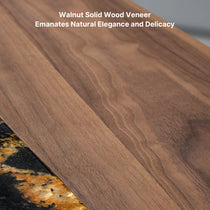 Magma Executive Desk - Walnut Solid Wood Veneer Desktop Detail, Exudes Natural Elegance for Modern Home Office.