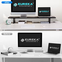 Eureka Ergonomic Dual Monitor Stand Comparison. Improves Workspace Ergonomics and Organization.