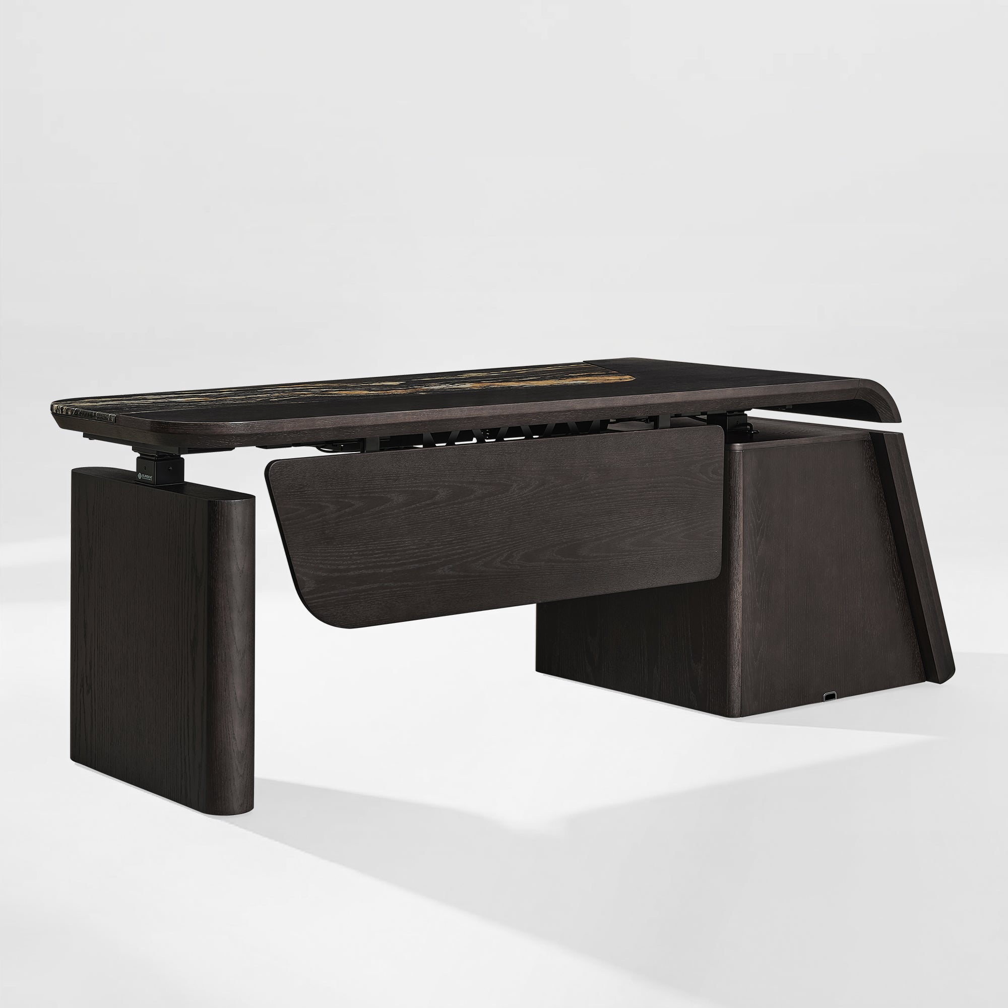 BLACK Design×DEVICE work FUKUBAKO Eureka Ergonomic 86'' Home Office Executive Standing Desk with Drawers