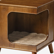 Wooden Cat Bed Side Table With Soft Cushion, a Stylish and Functional Furniture Piece for Cat Owners.