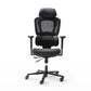 Hybrid ergonomic chair front view on white background, Black