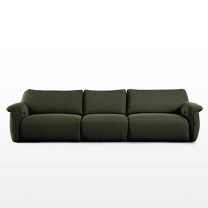 Vero Power Sleeper Sofa in Olive Green Techno 3D Mesh Fabric, Modern Modular Design.