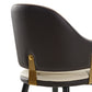 Modern Synthetic Leather Dining Chairs Set of 2, Dark Brown