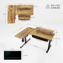 L-Shaped Standing Desk with Accessories Set (60"x23")