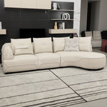 131'' Curved Couch  Sofa, Off-white