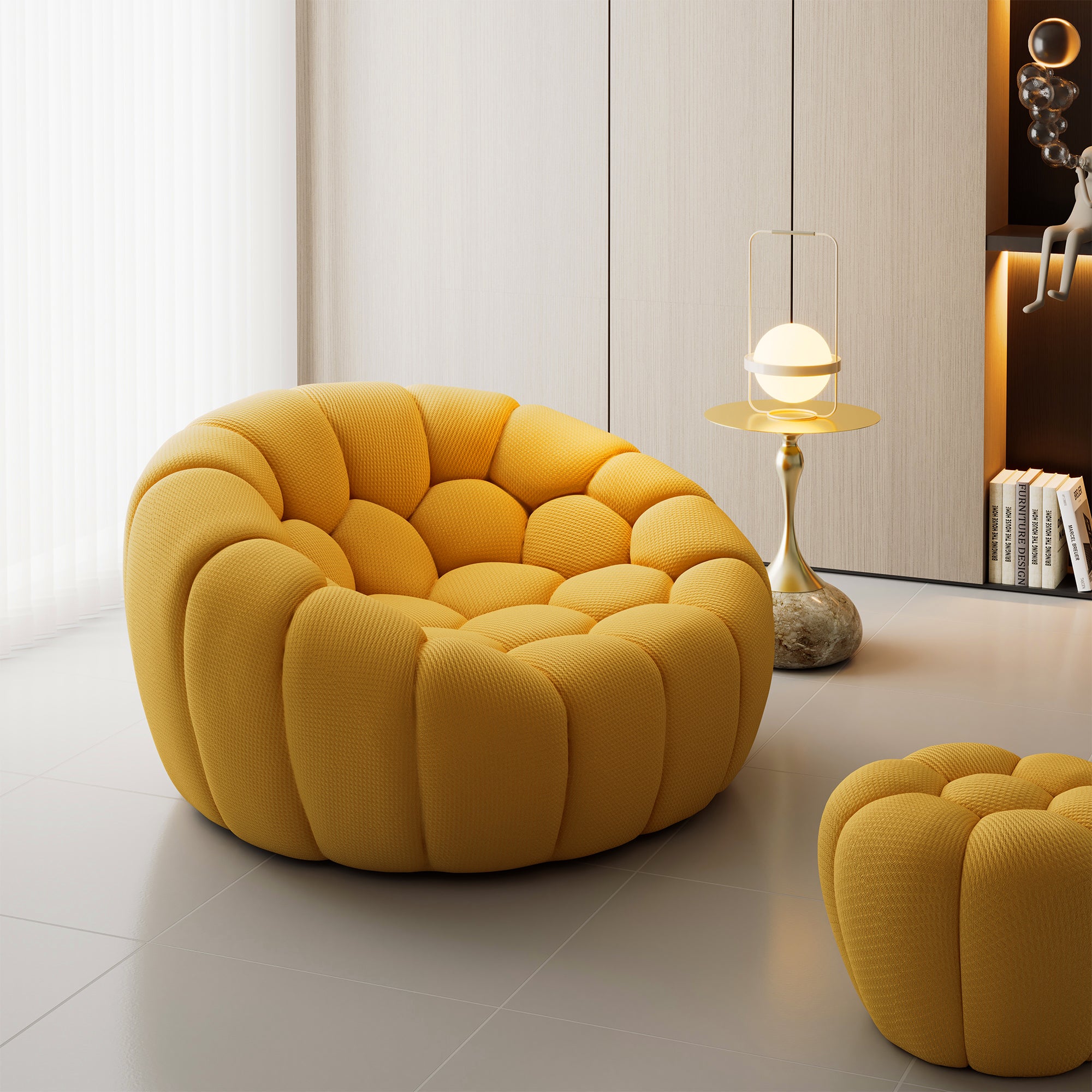 Yellow one best sale seater sofa