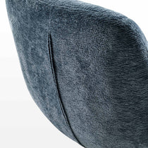 Eureka Ergonomic Henry Swivel Lounge Chair, Blue Chenille Fabric Detail.