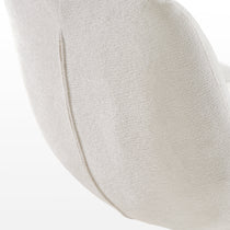 Eureka Ergonomic Henry Swivel Lounge Chair Backrest Detail in Off-White Chenille Fabric, Modern Design.