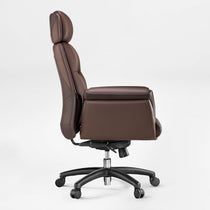 Royal Executive Office Chair - Brown Microfiber Leather, Ergonomic Design.
