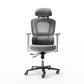 Hybrid ergonomic chair front view on white background, Gray