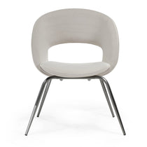 Shanean Velvet Dining Chair in Off-White With Chrome Legs. Modern Dining Room Furniture.