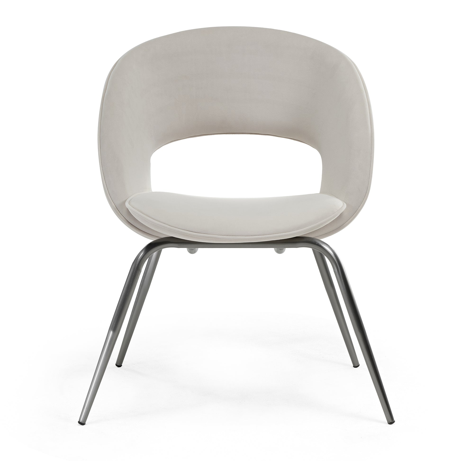  Velvet Dining Chair 1 Pc,Off-White. 