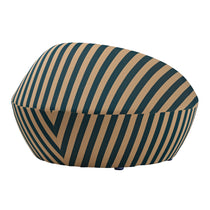 Modern Lounge Chair With Teal and Blue Stripes. Contemporary Design and Sustainable Comfort.