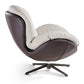 Alexia, Swivel Lounge Chair with Leather & Down and side product showcase