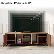 Sonoma 70 Tv Stand - Accommodates Tvs Up to 80. Wood Grain Media Console With Adjustable Shelves and Cabinet Doors.