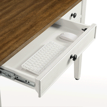Farmhouse Office Desk Drawer With Wireless Keyboard and Mouse, Vintage Style Design.