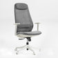 Skylar-Lite Ergonomic Office Chair With Gray Woven Fabric and White Frame, Ergonomic Design.