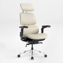 The Forma Ergonomic Chair modern style with lasting comfort in off-white pu leather  45 front