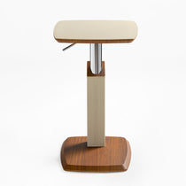 Height-Adjustable Saddle Leather C-Shaped Side Table