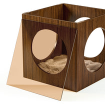 17.72" Peek-a-Boo Cat Bed Side Table with Removable Top