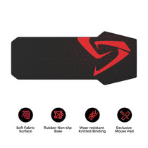 Eureka Ergonomic Gaming Mouse Pad With Black and Red Design, Smooth Surface, and Non-Slip Base.