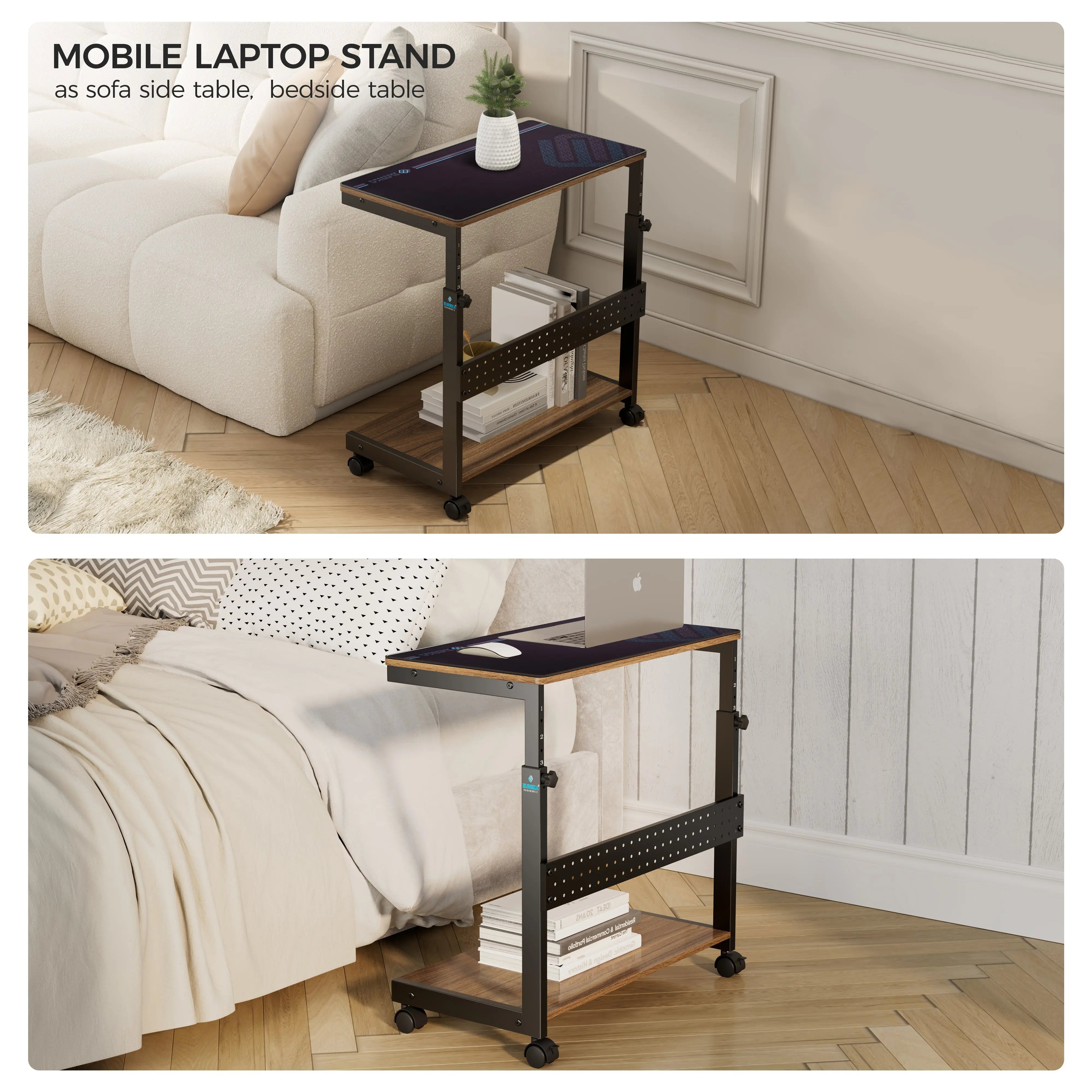 Computer Accessories PC Stand Rolling Cart with Wheels and Mouse Pad