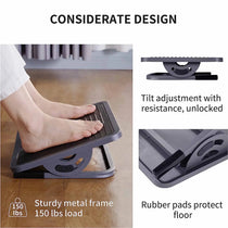 Eureka Ergonomic Adjustable Footrest With Tilt Adjustment, Metal Frame, and Rubber Pads for Floor Protection.