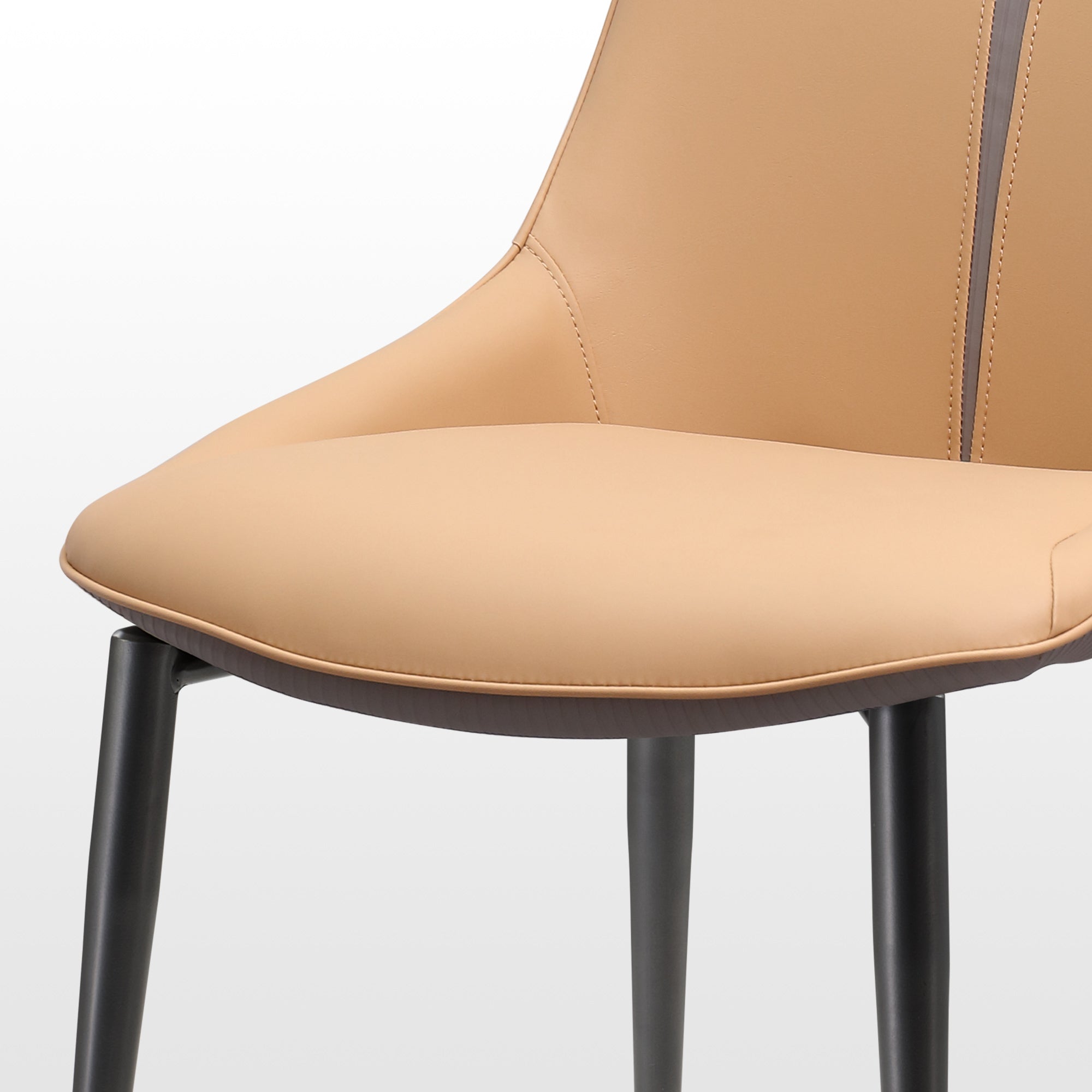 Tan real leather online dining chairs