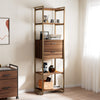 Sonoma 85.2'' Storage Shelf, 5 Tiers, 2 Drawers - Walnut & Brass