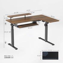 L-Shaped Standing Desk with Accessories Set (60"x23")